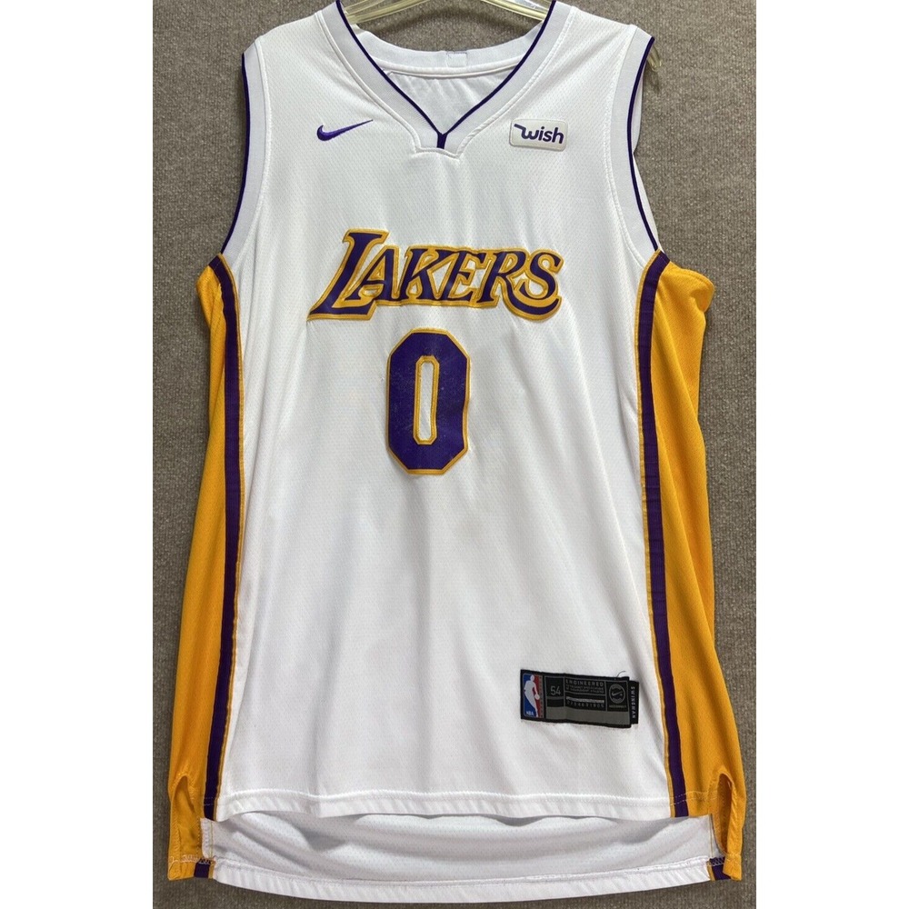 NBA Nike Kyle Kuzma LA Los Angeles Lakers Swingman Jersey #0 Sz 54 White Gold